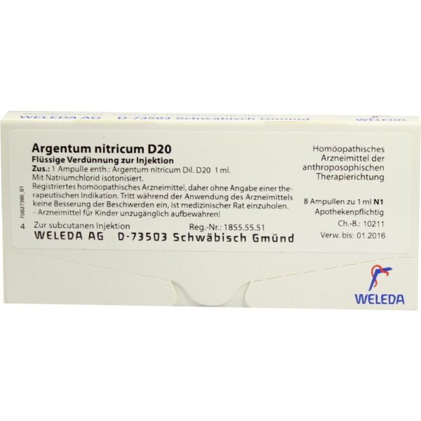 ARGENTUM NITRICUM D 20 Ampullen