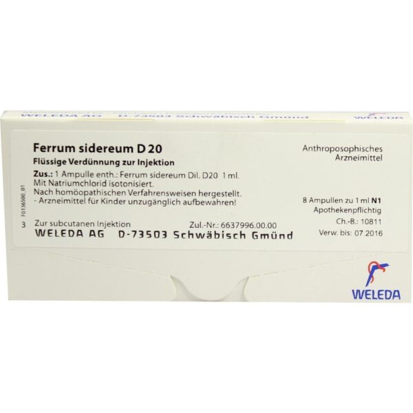 FERRUM SIDEREUM D 20 Ampullen