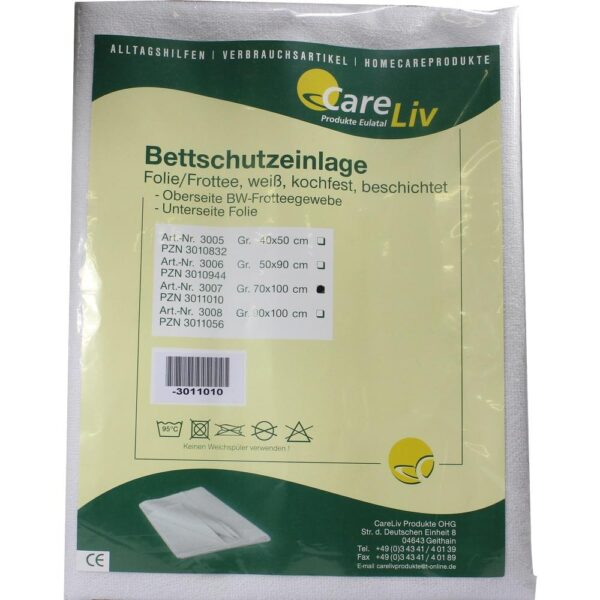 BETTSCHUTZEINLAGE Folie Frottee 70x100 cm