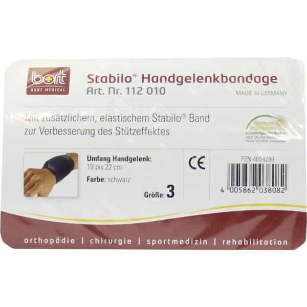 BORT Stabilo Handgelenkbandage Gr.3 schwarz