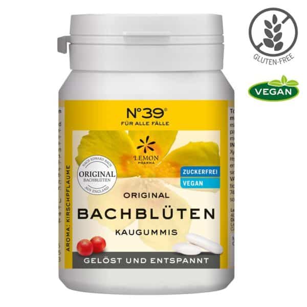 ORIGINAL BACHBLÜTEN KAUGUMMI No 39 FÜR ALLE FÄLLE