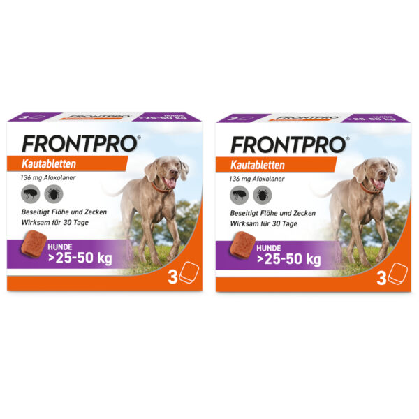 FRONTPRO Kautabletten Hunde >25 - 50 kg Doppelpack