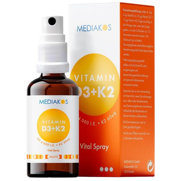 MEDIAKOS Vitamin D3 + K2 4000 I.E. / 60µg