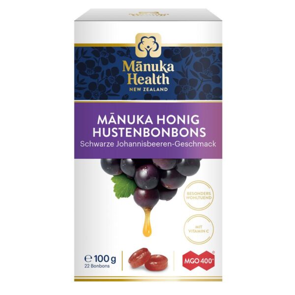 Manuka Health MANUKA HONIG HUSTENBONBONS Schwarze Johannisbeere