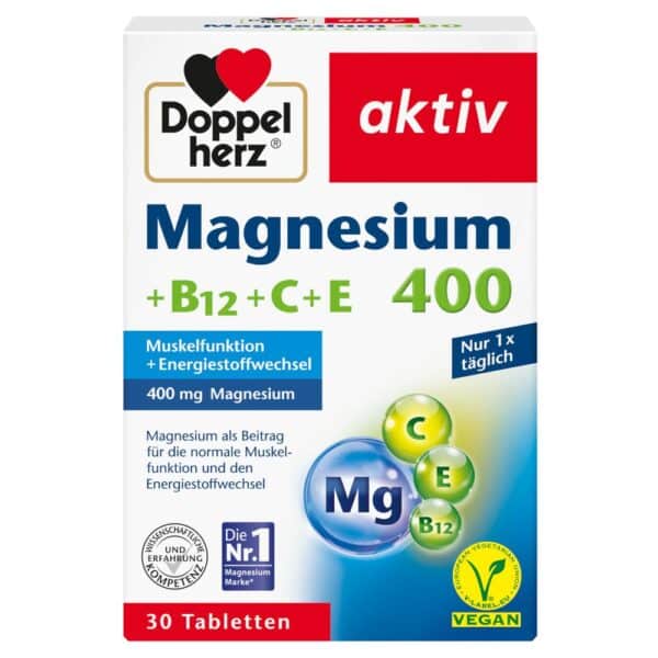 Doppelherz aktiv Magnesium 400 + B12 + C + E