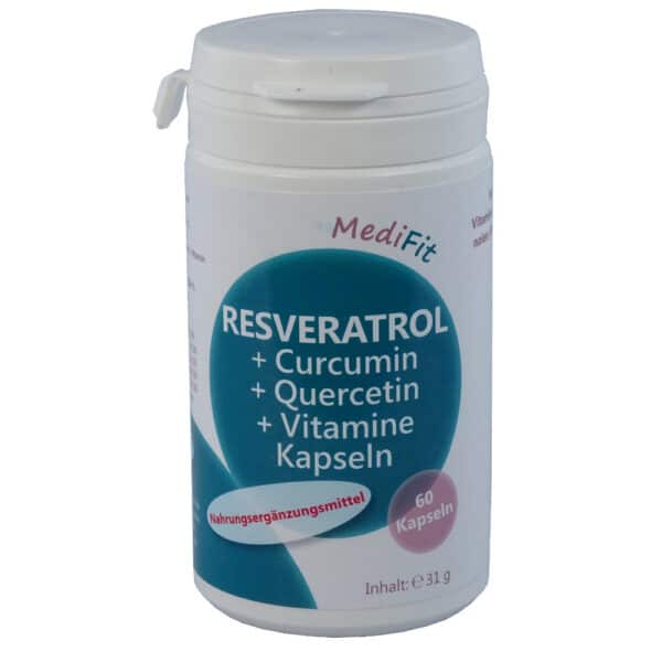 RESVERATROL Curcumin + Quercetin + Vitamine Kapseln