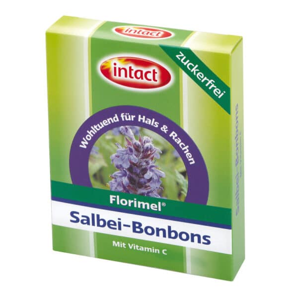 FLORIMEL Salbeibonbons mit Vitamin C zuckerfrei