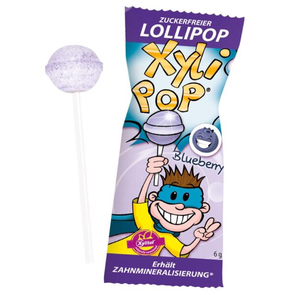 miradent XyliPOP Zahnpflegelolli Blaubeere