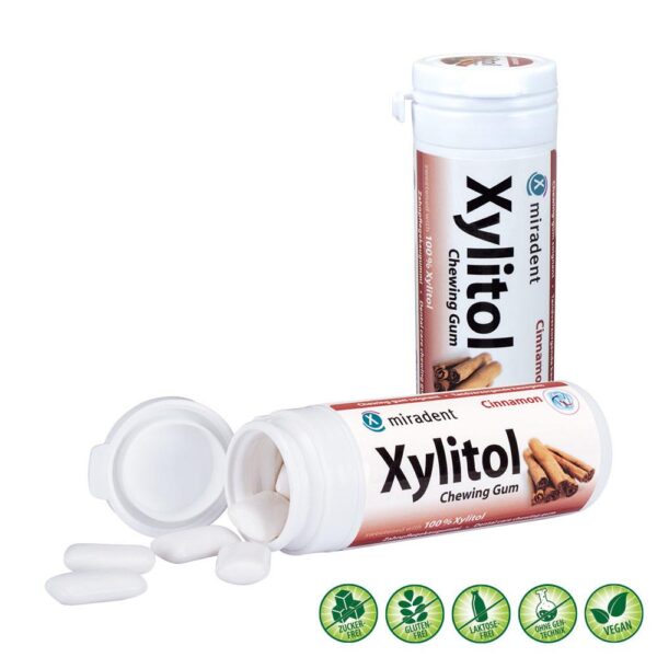 MIRADENT Zahnpflegekaugummi Xylitol Zimt