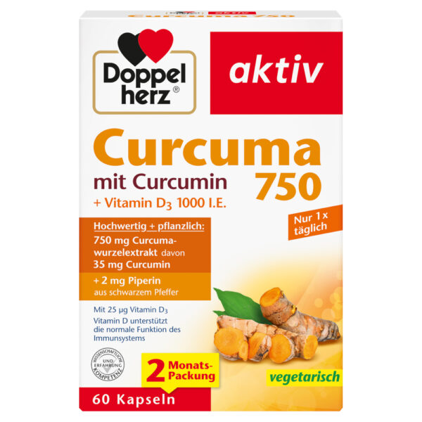 Doppelherz aktiv Curcuma 750 mit Curcumin + Vitamin D3