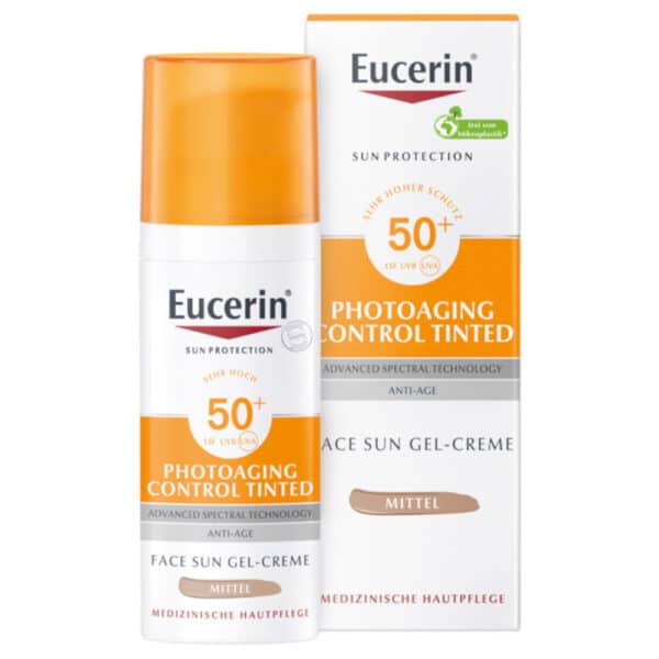 Eucerin SUN PROTECTION PHOTOAGING CONTROL TINTED FACE SUN GEL-CREME LSF 50+ MITTEL getönt