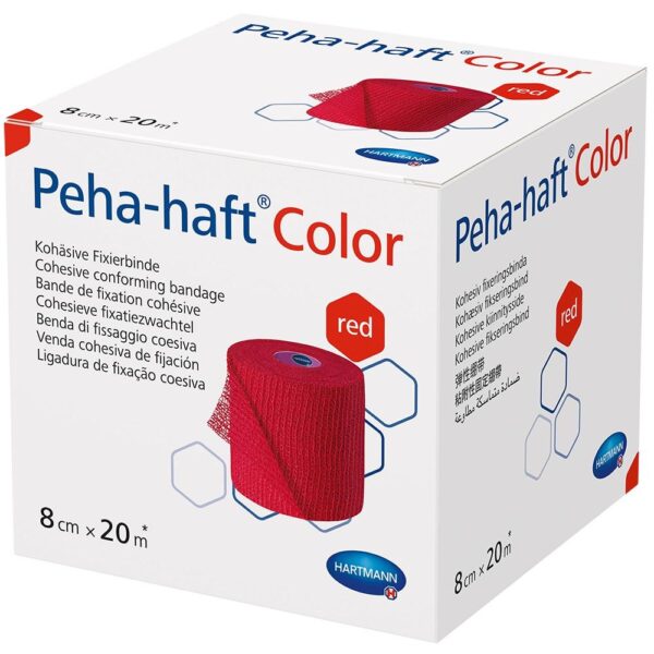 PEHA-HAFT Color Fixierbinde latexf.8 cmx20 m rot